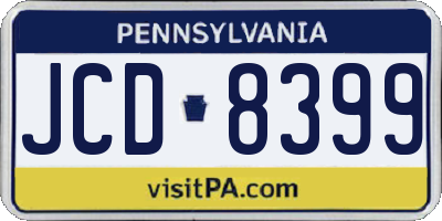 PA license plate JCD8399