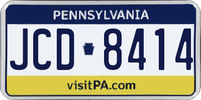 PA license plate JCD8414
