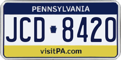 PA license plate JCD8420
