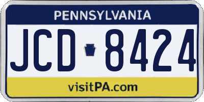 PA license plate JCD8424