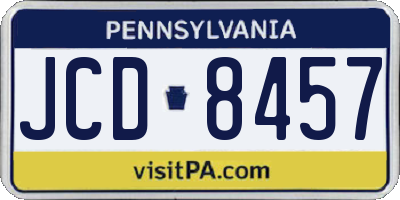 PA license plate JCD8457