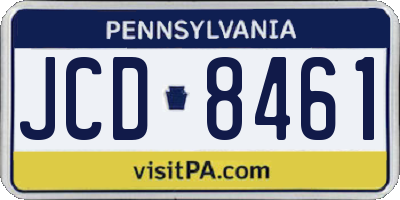 PA license plate JCD8461