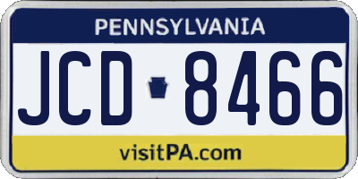 PA license plate JCD8466