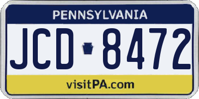 PA license plate JCD8472