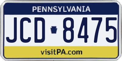 PA license plate JCD8475