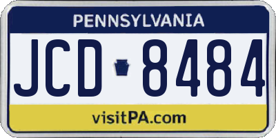 PA license plate JCD8484
