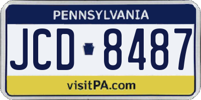 PA license plate JCD8487
