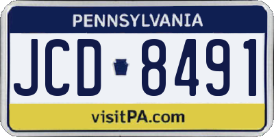 PA license plate JCD8491