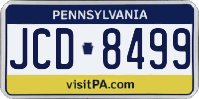 PA license plate JCD8499