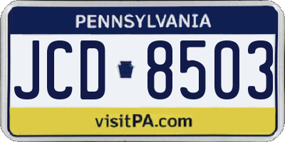 PA license plate JCD8503