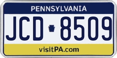 PA license plate JCD8509
