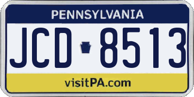 PA license plate JCD8513