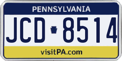 PA license plate JCD8514
