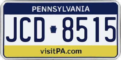 PA license plate JCD8515