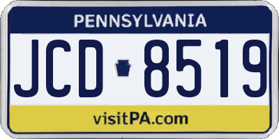 PA license plate JCD8519