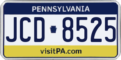PA license plate JCD8525
