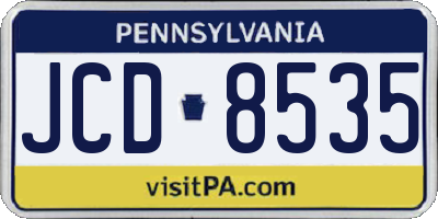 PA license plate JCD8535
