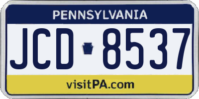 PA license plate JCD8537