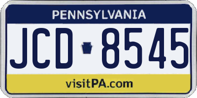 PA license plate JCD8545
