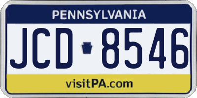 PA license plate JCD8546