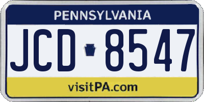 PA license plate JCD8547