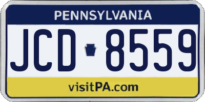 PA license plate JCD8559