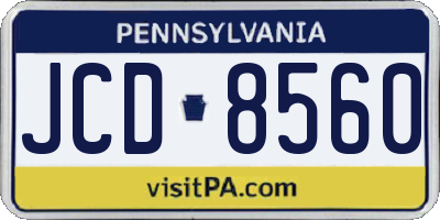 PA license plate JCD8560