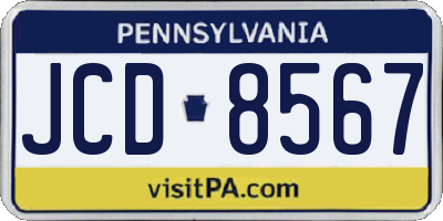PA license plate JCD8567