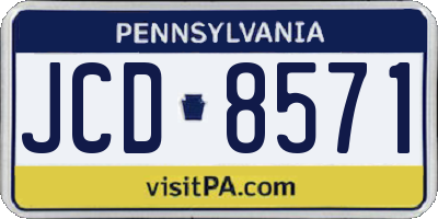 PA license plate JCD8571