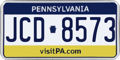 PA license plate JCD8573