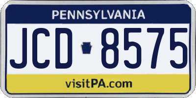 PA license plate JCD8575