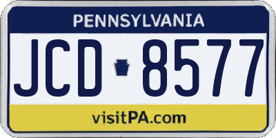 PA license plate JCD8577
