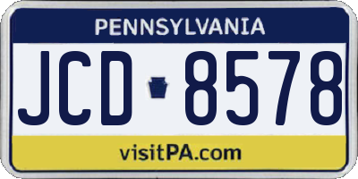 PA license plate JCD8578