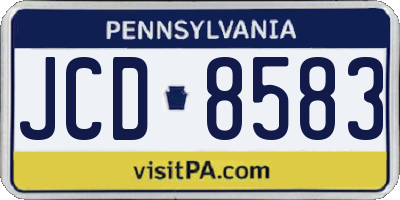 PA license plate JCD8583