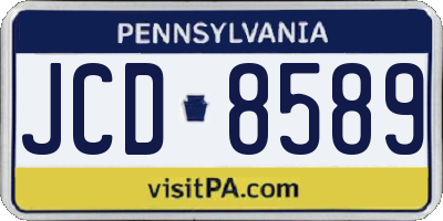 PA license plate JCD8589