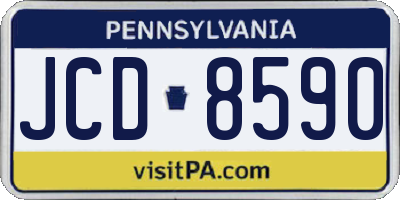 PA license plate JCD8590