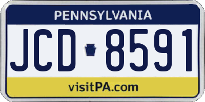 PA license plate JCD8591