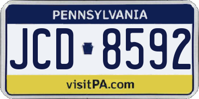 PA license plate JCD8592