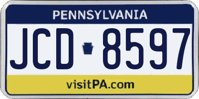 PA license plate JCD8597