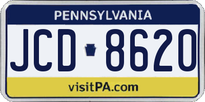 PA license plate JCD8620
