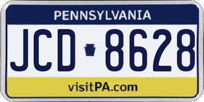 PA license plate JCD8628
