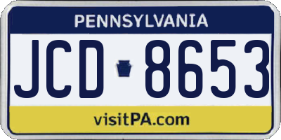 PA license plate JCD8653