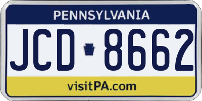 PA license plate JCD8662