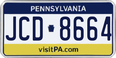 PA license plate JCD8664