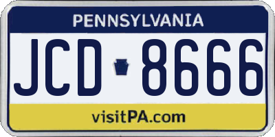 PA license plate JCD8666