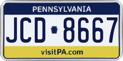 PA license plate JCD8667