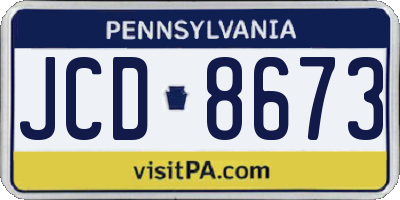 PA license plate JCD8673