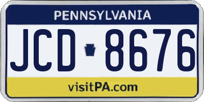 PA license plate JCD8676
