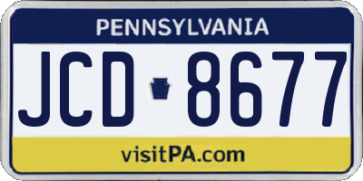 PA license plate JCD8677