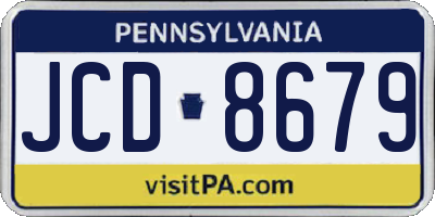 PA license plate JCD8679
